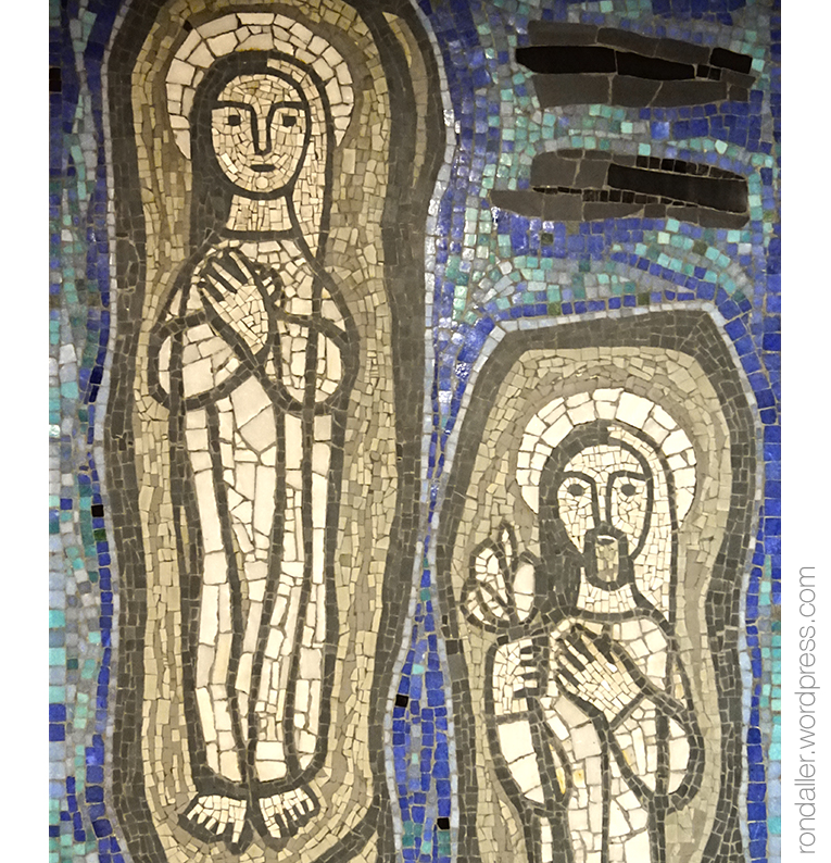 Mosaics dOlivé-Milián a esglésies. Detall del mosaic de la clínica del Pilar, en col·laboració amb Fornells-Pla